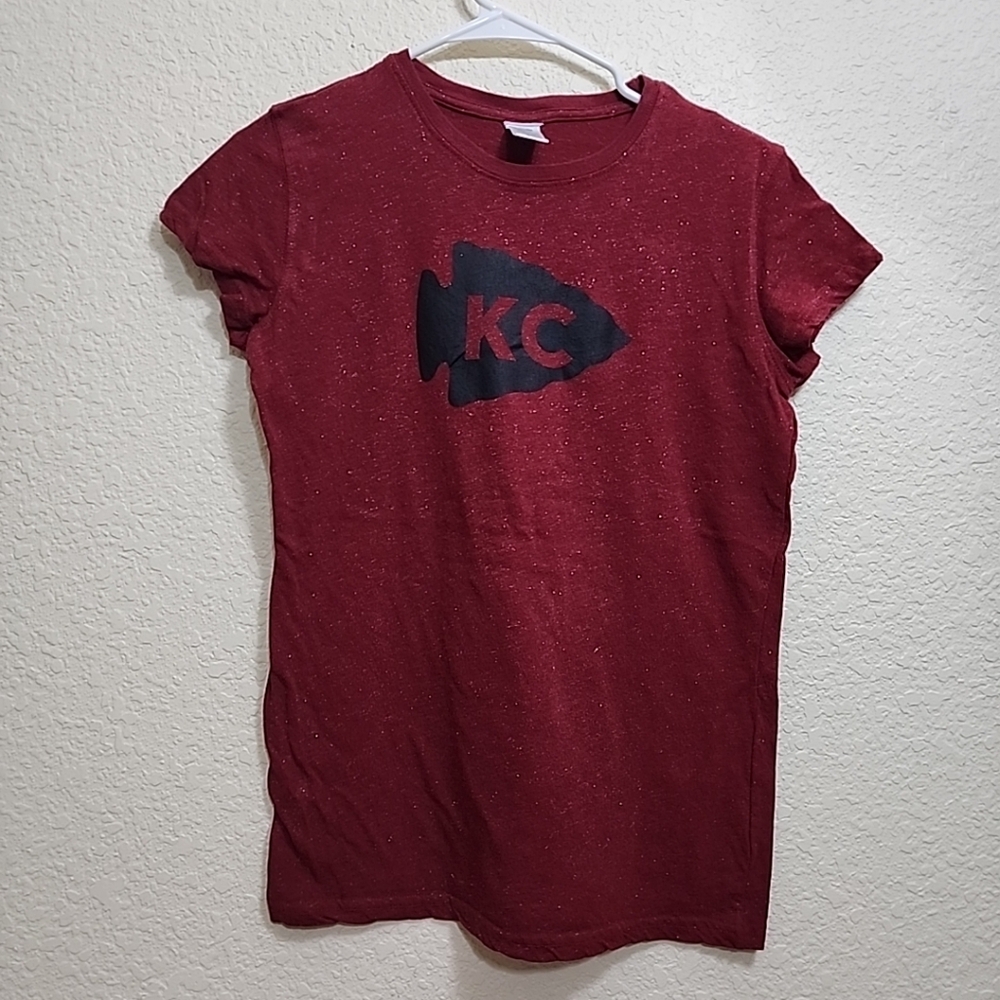 Women's Kansas City Chiefs T-shirt Red Sparkled Size Medium
